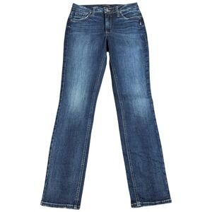 Silver Jeans Womens Most Wanted Straight Jeans 29x31 Dark Wash Distressed Button